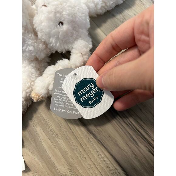 NWT Mary Meyer Bunny Lovey Security blanket Lil Oatmeal Bunny 9” Satin Ears Baby - Picture 3 of 4